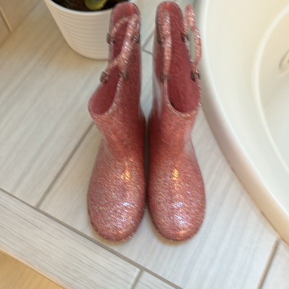 Girls Glitter Pink Rain Boots size 11 - Picture 5 of 7